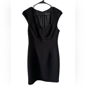 Connected Apparel Textured Black Mini Dress